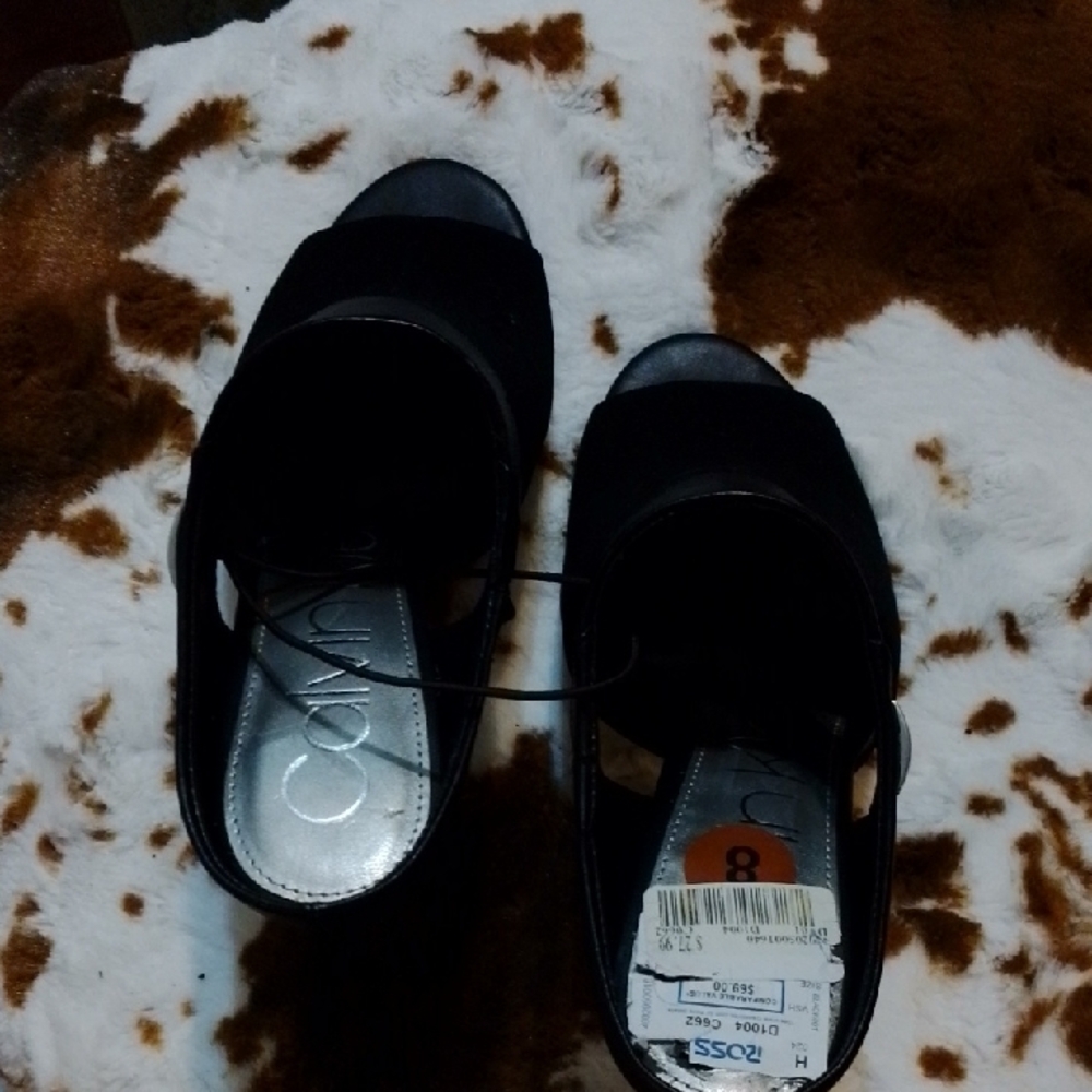 Calvin Klein Elegant Black Open-Toe Sandals